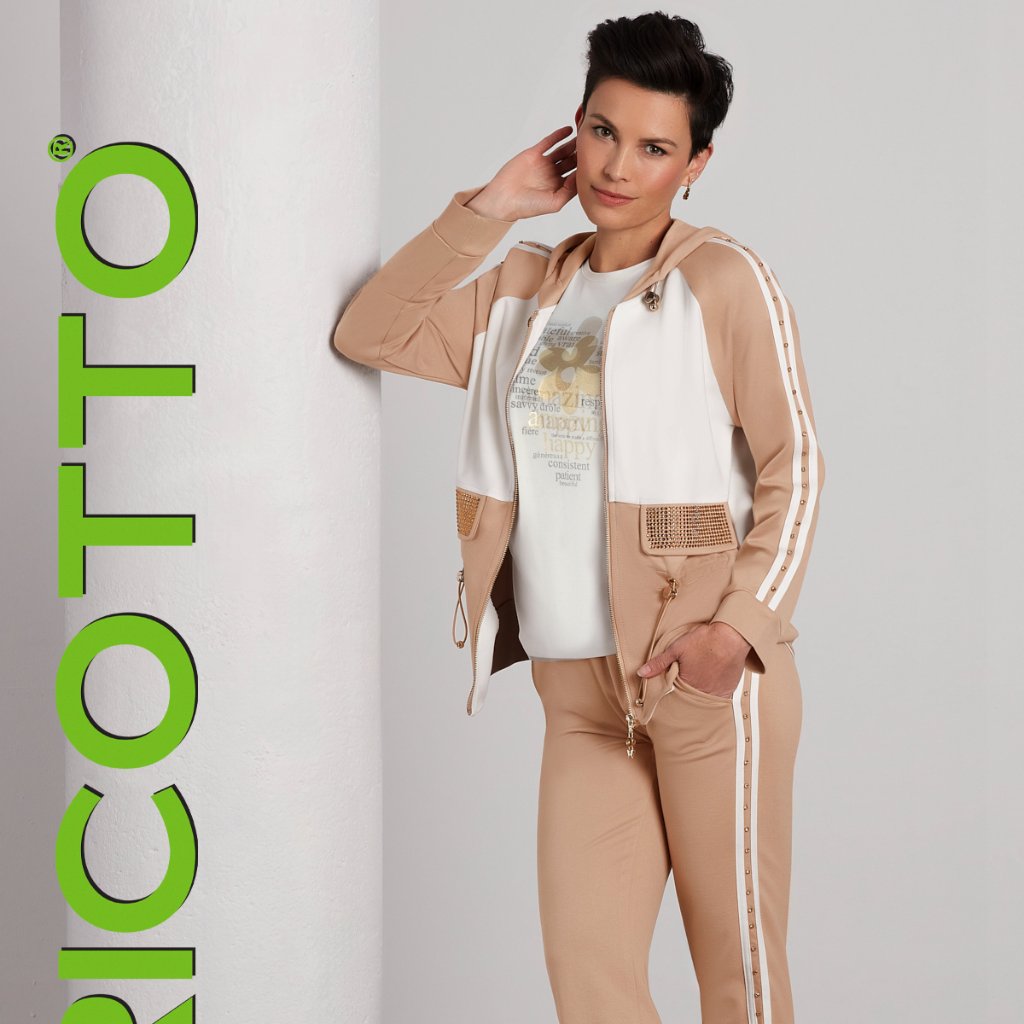 747 Taupe Cardigan Hooded By Tricotto